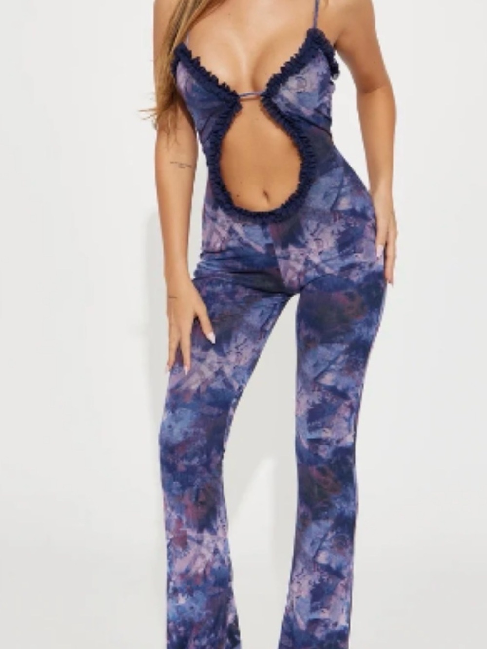 Fashion nova mesh jumpsuit